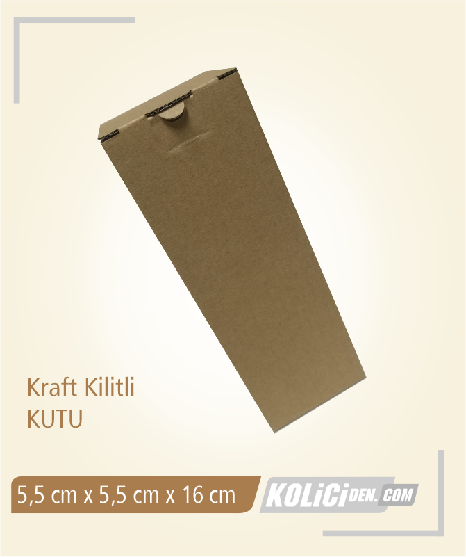 5,5x5,5x16 cm Hazır Kraft Kilitli Kutu