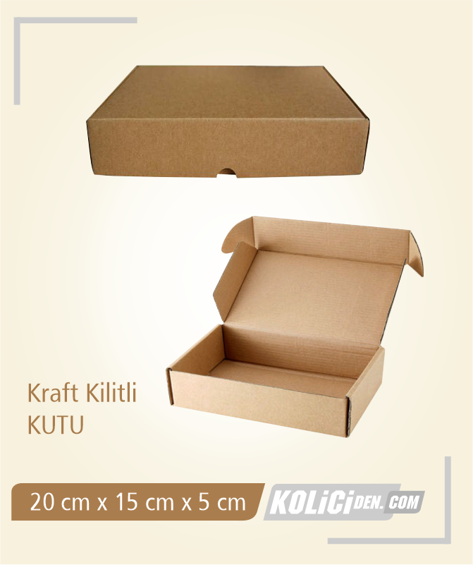 20x15x5 cm Hazır Kraft Kilitli Kutu Çeşidi