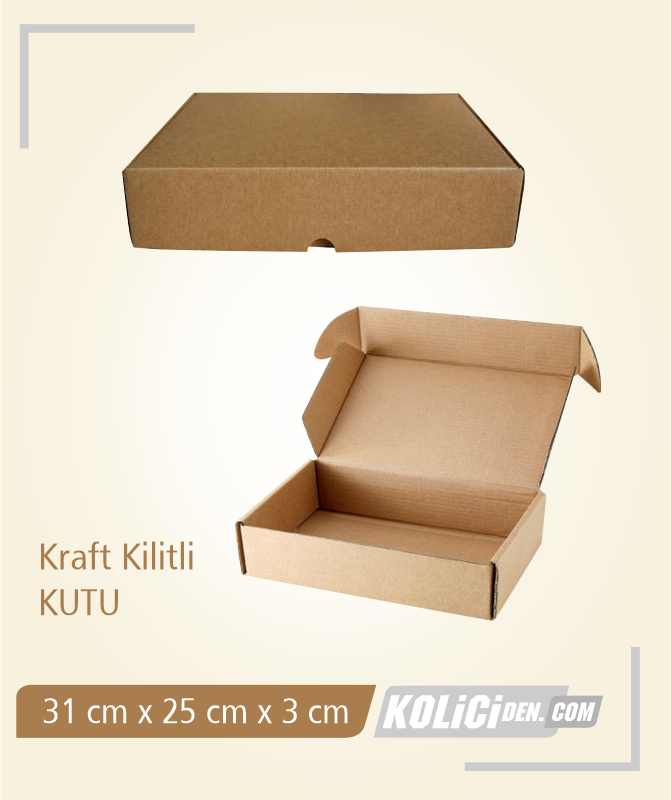 19X14X6cm Hazır Kraft Kilitli Kutu Modeli