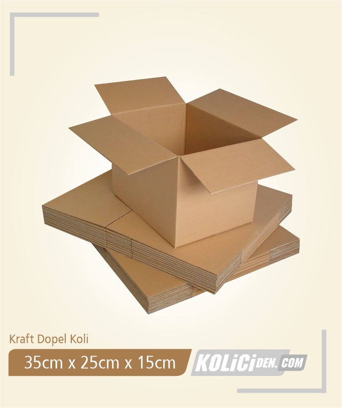 35x25x15 cm Hazır Kraft Dopel Koli